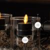 imageLuminara Moving Flame LED Flameless Tealight 14quot x 2quot Remote Ready Battery Operated Plastic LED Flameless Tea Light  Smooth Matte  Pearl Ivory 2Pack WhiteBlack
