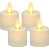 imageLuminara Moving Flame LED Flameless Tealight 14quot x 2quot Remote Ready Battery Operated Plastic LED Flameless Tea Light  Smooth Matte  Pearl Ivory 2Pack WhiteWhite