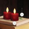 imageLuminara Moving Flame LED Flameless Tealight 14quot x 2quot Remote Ready Battery Operated Plastic LED Flameless Tea Light  Smooth Matte  Pearl Ivory 2Pack WhiteBurgundy