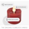 imageLuminara Moving Flame LED Flameless Tealight 14quot x 2quot Remote Ready Battery Operated Plastic LED Flameless Tea Light  Smooth Matte  Pearl Ivory 2Pack WhiteHoliday Red