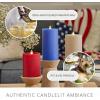 imageLuminara Realistic Flameless LED Candle White Set of 3 Battery Operated with Remote Control Moving Flame Pillar Timer Funtion Melted Top SafeAmericana