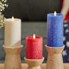 imageLuminara Realistic Flameless LED Candle White Set of 3 Battery Operated with Remote Control Moving Flame Pillar Timer Funtion Melted Top SafeAmericana