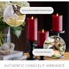 imageLuminara Realistic Flameless LED Candle White Set of 3 Battery Operated with Remote Control Moving Flame Pillar Timer Funtion Melted Top SafeBurgundy