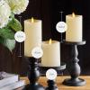 imageLuminara Realistic Flameless LED Candle White Set of 3 Battery Operated with Remote Control Moving Flame Pillar Timer Funtion Melted Top SafeIvory