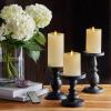 imageLuminara Realistic Flameless LED Candle White Set of 3 Battery Operated with Remote Control Moving Flame Pillar Timer Funtion Melted Top SafeIvory