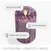 imageLuminara Realistic Flameless LED Candle White Set of 3 Battery Operated with Remote Control Moving Flame Pillar Timer Funtion Melted Top SafeMulticolor