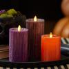 imageLuminara Realistic Flameless LED Candle White Set of 3 Battery Operated with Remote Control Moving Flame Pillar Timer Funtion Melted Top SafeMulticolor