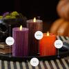 imageLuminara Realistic Flameless LED Candle White Set of 3 Battery Operated with Remote Control Moving Flame Pillar Timer Funtion Melted Top SafeMulticolor