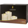 imageLuminara Realistic Flameless LED Candle White Set of 3 Battery Operated with Remote Control Moving Flame Pillar Timer Funtion Melted Top SafeWhite
