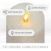 imageLuminara Realistic Flameless LED Candle White Set of 3 Battery Operated with Remote Control Moving Flame Pillar Timer Funtion Melted Top SafeWhite