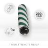 imageLuminara Set of 2 Moving Flame LED Taper 1x975 Flameless Candle Melted Edge Smooth Wax Unscented WhiteCandy Cane Green