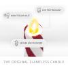 imageLuminara Set of 2 Moving Flame LED Taper 1x975 Flameless Candle Melted Edge Smooth Wax Unscented WhiteCandy Cane Red