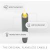 imageLuminara Set of 2 Moving Flame LED Taper 1x975 Flameless Candle Melted Edge Smooth Wax Unscented WhiteIceberg Green