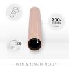 imageLuminara Set of 2 Moving Flame LED Taper 1x975 Flameless Candle Melted Edge Smooth Wax Unscented WhiteMellow Peach