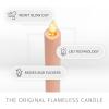 imageLuminara Set of 2 Moving Flame LED Taper 1x975 Flameless Candle Melted Edge Smooth Wax Unscented WhiteMellow Peach
