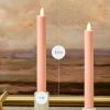 imageLuminara Set of 2 Moving Flame LED Taper 1x975 Flameless Candle Melted Edge Smooth Wax Unscented WhiteMellow Peach