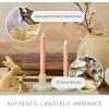 imageLuminara Set of 2 Moving Flame LED Taper 1x975 Flameless Candle Melted Edge Smooth Wax Unscented WhiteMellow Peach