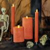 imageLuminara Set of 2 Moving Flame LED Taper 1x975 Flameless Candle Melted Edge Smooth Wax Unscented WhiteOrange