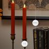 imageLuminara Set of 2 Moving Flame LED Taper 1x975 Flameless Candle Melted Edge Smooth Wax Unscented WhiteOrange