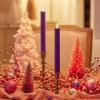 imageLuminara Set of 2 Moving Flame LED Taper 1x975 Flameless Candle Melted Edge Smooth Wax Unscented WhitePurple