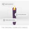 imageLuminara Set of 2 Moving Flame LED Taper 1x975 Flameless Candle Melted Edge Smooth Wax Unscented WhitePurple