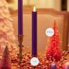 imageLuminara Set of 2 Moving Flame LED Taper 1x975 Flameless Candle Melted Edge Smooth Wax Unscented WhitePurple