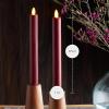 imageLuminara Set of 2 Moving Flame LED Taper 1x975 Flameless Candle Melted Edge Smooth Wax Unscented WhiteRed