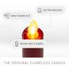 imageLuminara Set of 2 Moving Flame LED Taper 1x975 Flameless Candle Melted Edge Smooth Wax Unscented WhiteRed