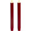 imageLuminara Set of 2 Moving Flame LED Taper 1x975 Flameless Candle Melted Edge Smooth Wax Unscented WhiteRed