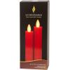 imageLuminara Set of 2 Moving Flame LED Taper 1x975 Flameless Candle Melted Edge Smooth Wax Unscented WhiteRed