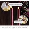 imageLuminara Set of 2 Moving Flame LED Taper 1x975 Flameless Candle Melted Edge Smooth Wax Unscented WhiteRed