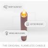 imageLuminara Set of 2 Moving Flame LED Taper 1x975 Flameless Candle Melted Edge Smooth Wax Unscented WhiteRose Tan