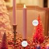imageLuminara Set of 2 Moving Flame LED Taper 1x975 Flameless Candle Melted Edge Smooth Wax Unscented WhiteRose Tan