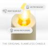 imageLuminara Set of 2 Moving Flame LED Taper 1x975 Flameless Candle Melted Edge Smooth Wax Unscented WhiteWhite