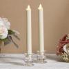 imageLuminara Set of 2 Moving Flame LED Taper 1x975 Flameless Candle Melted Edge Smooth Wax Unscented WhiteWhite