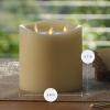 imageLuminara TriFlame Flameless LED Candle White 58quot x 57quot Moving Flame Real Wax Home Decor Battery Operated Emergency Light Religious Ceremony SafeIvory