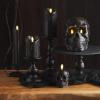 imageLuminara Wax Drip Flameless LED Candle White 3quot x 65quot Timer Function Real Wax Pillar Battery Operated Unscented Safe LongLastingBlack