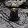 imageLuminara Wax Drip Flameless LED Candle White 3quot x 65quot Timer Function Real Wax Pillar Battery Operated Unscented Safe LongLastingBlack