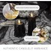 imageLuminara Wax Drip Flameless LED Candle White 3quot x 65quot Timer Function Real Wax Pillar Battery Operated Unscented Safe LongLastingBlack
