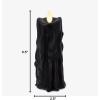 imageLuminara Wax Drip Flameless LED Candle White 3quot x 65quot Timer Function Real Wax Pillar Battery Operated Unscented Safe LongLastingBlack
