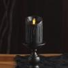 imageLuminara Wax Drip Flameless LED Candle White 3quot x 65quot Timer Function Real Wax Pillar Battery Operated Unscented Safe LongLastingBlack
