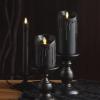 imageLuminara Wax Drip Flameless LED Candle White 3quot x 65quot Timer Function Real Wax Pillar Battery Operated Unscented Safe LongLastingBlack