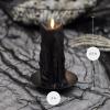 imageLuminara Wax Drip Flameless LED Candle White 3quot x 65quot Timer Function Real Wax Pillar Battery Operated Unscented Safe LongLastingBlack