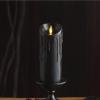 imageLuminara Wax Drip Flameless LED Candle White 3quot x 65quot Timer Function Real Wax Pillar Battery Operated Unscented Safe LongLastingBlack