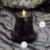 imageLuminara Wax Drip Flameless LED Candle White 3quot x 65quot Timer Function Real Wax Pillar Battery Operated Unscented Safe LongLastingBlack