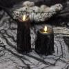 imageLuminara Wax Drip Flameless LED Candle White 3quot x 65quot Timer Function Real Wax Pillar Battery Operated Unscented Safe LongLastingBlack