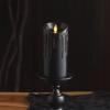 imageLuminara Wax Drip Flameless LED Candle White 3quot x 65quot Timer Function Real Wax Pillar Battery Operated Unscented Safe LongLastingBlack