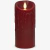 imageLuminara Wax Drip Flameless LED Candle White 3quot x 65quot Timer Function Real Wax Pillar Battery Operated Unscented Safe LongLastingRed