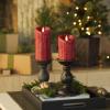 imageLuminara Wax Drip Flameless LED Candle White 3quot x 65quot Timer Function Real Wax Pillar Battery Operated Unscented Safe LongLastingRed