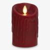 imageLuminara Wax Drip Flameless LED Candle White 3quot x 65quot Timer Function Real Wax Pillar Battery Operated Unscented Safe LongLastingRed